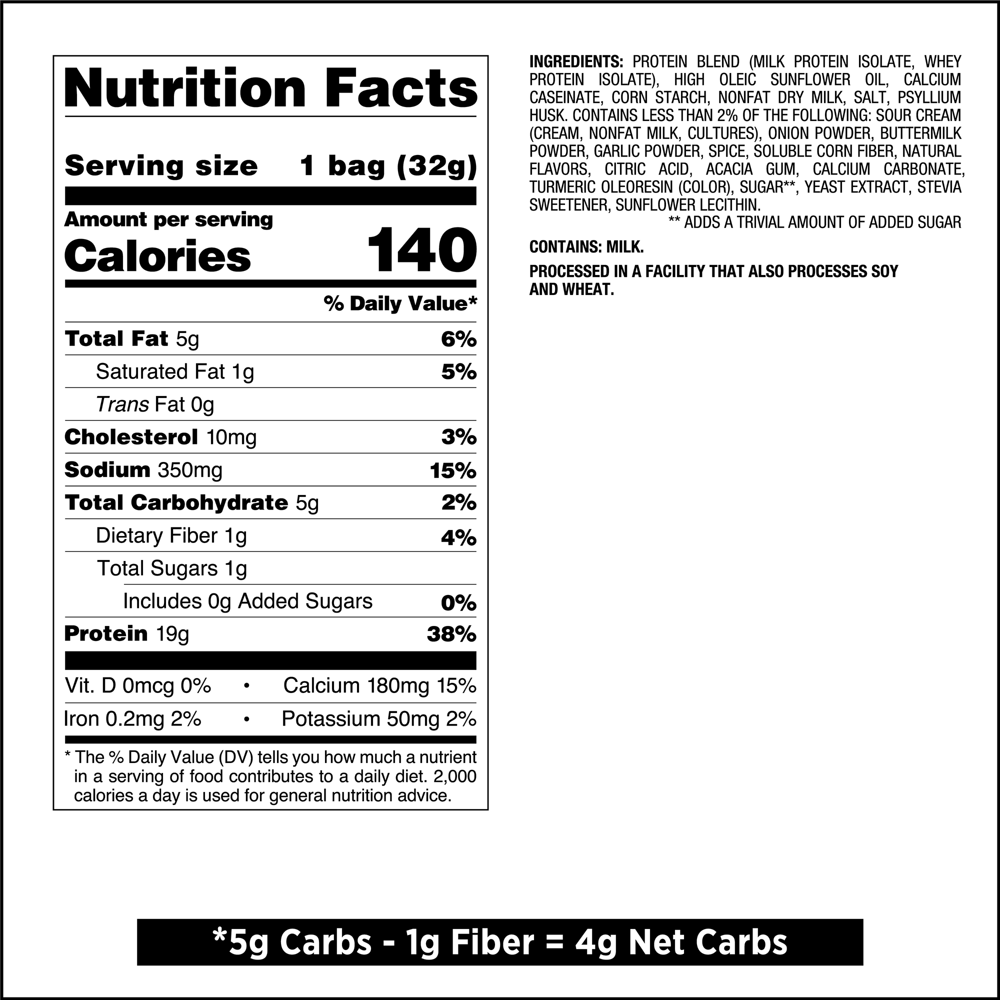 Sour Cream & Onion Original Style Protein Chips - Image 8
