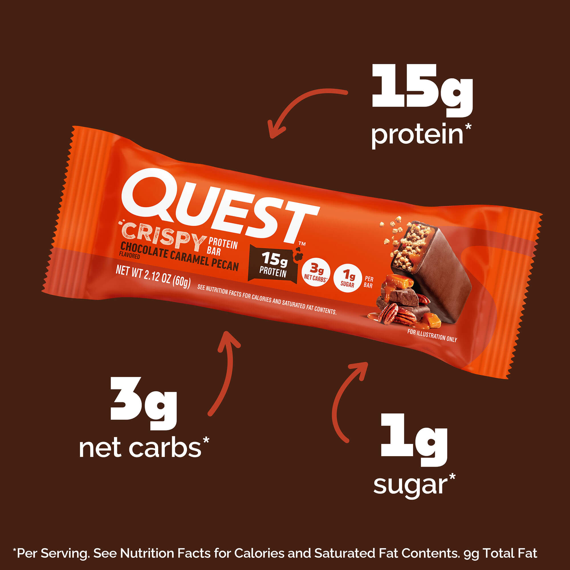 Chocolate Caramel Pecan Crispy Hero Protein Bars - Image 3