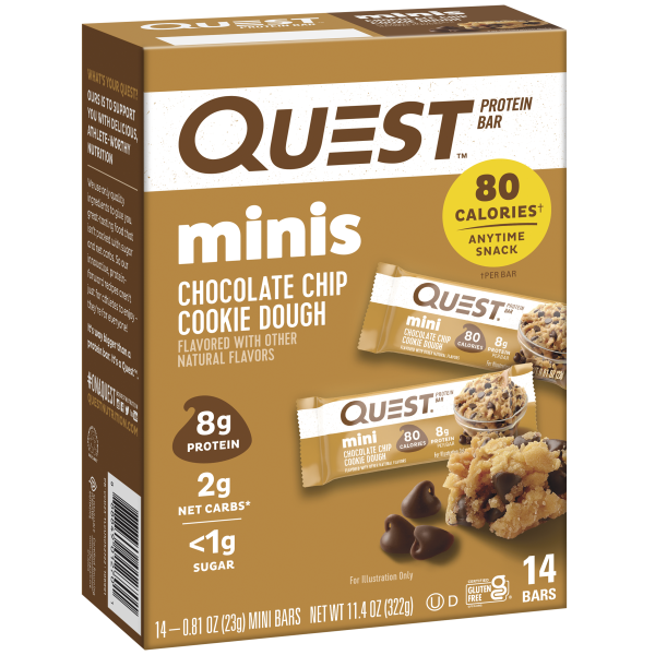 Mini Chocolate Chip Cookie Dough Protein Bars