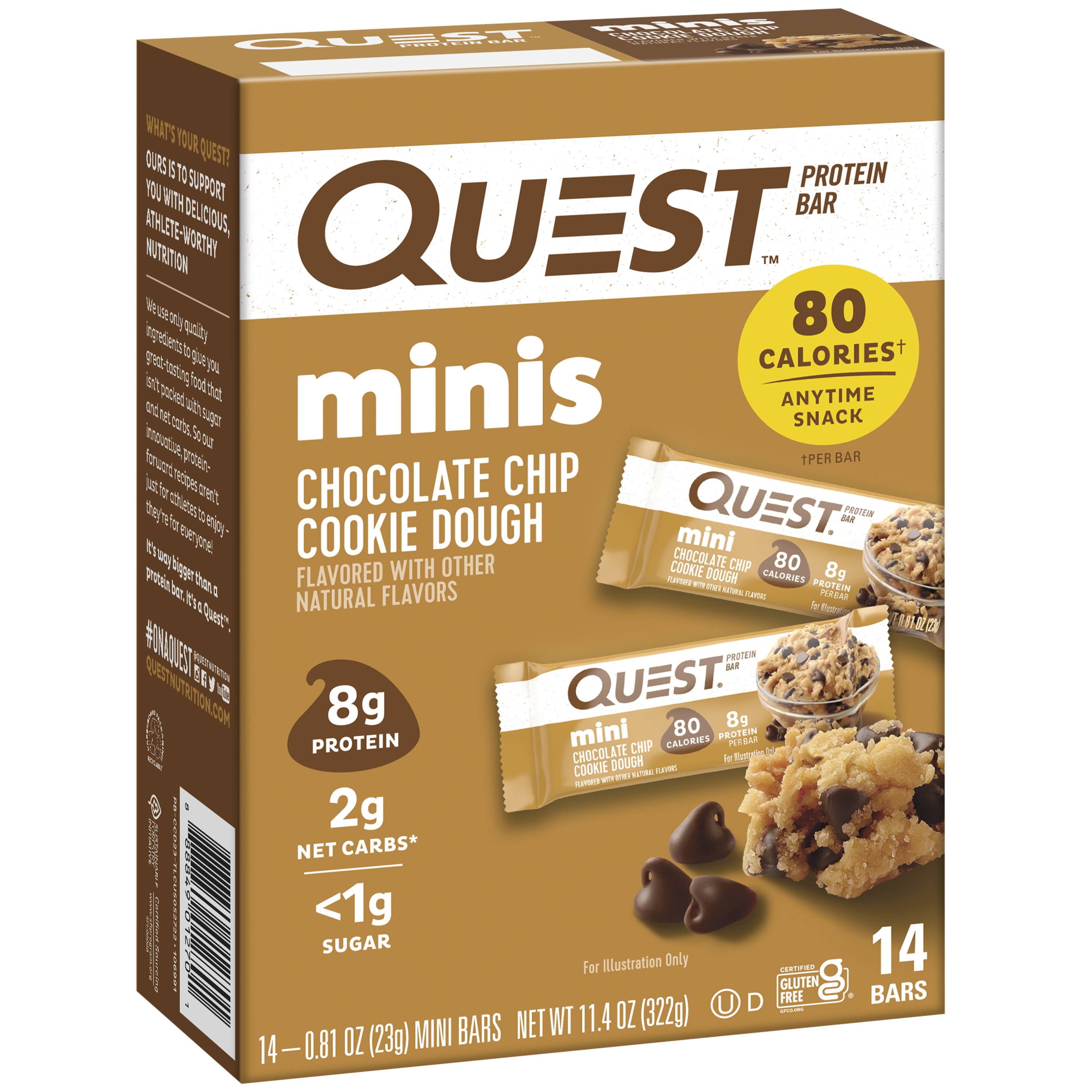Mini Chocolate Chip Cookie Dough Protein Bars