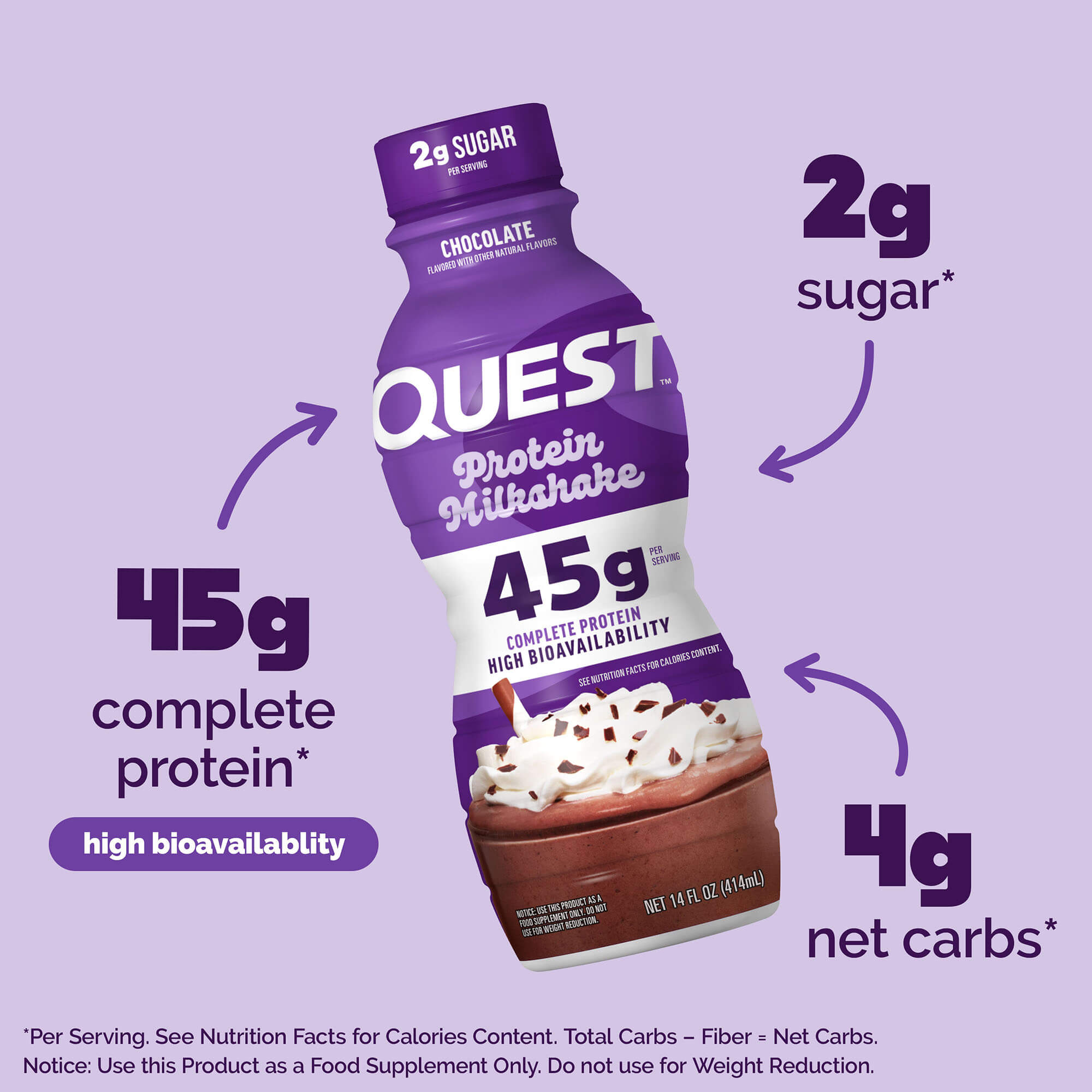 Chocolate 45g Protein Milkshake - Image 2